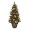 4ft. Pre-Lit Artificial Potted Adorned Christmas Tree, Warm White LED Lights